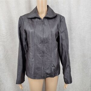 East 5th Chocolate Brown Leather Moto Jacket